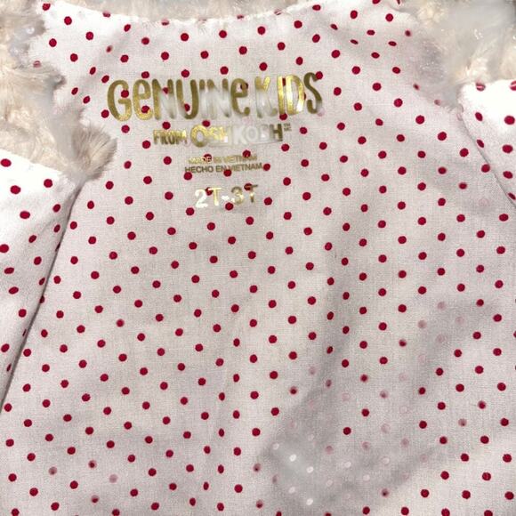 Genuine Kids From Oshkosh Girls 2-3T Vest Fall Preppy Chic Party Faux Fur School - Picture 4 of 5